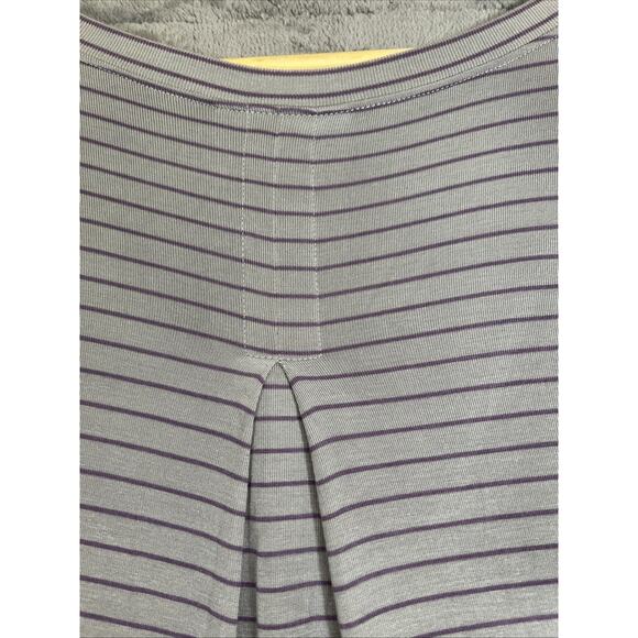 Cabi Shirt Womens Large Gray Plum Tee 4376 Pewter Stripe V Neck Long Sleeve NEW - Picture 6 of 9